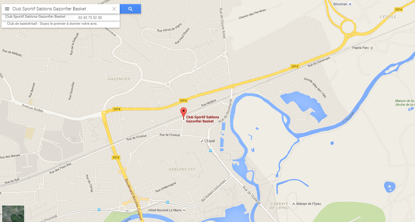google map zoom gymnase